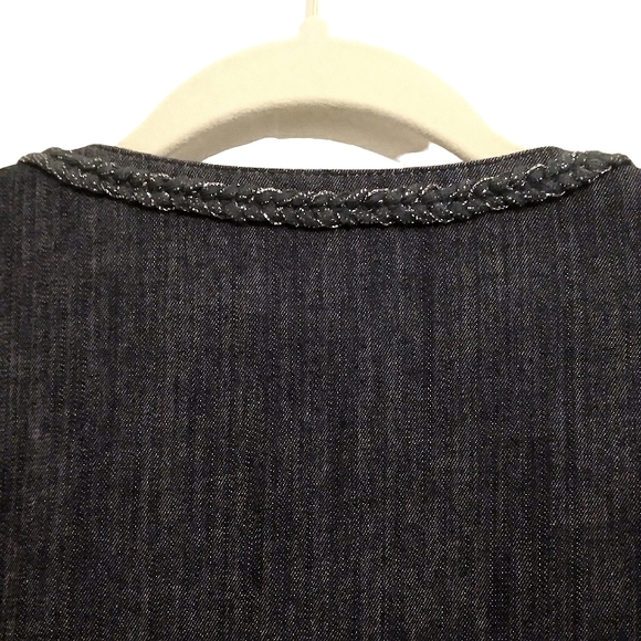 Christopher & Banks Open, Sparkling Braided Edges, Chic Jean Jacket - Picture 6 of 13
